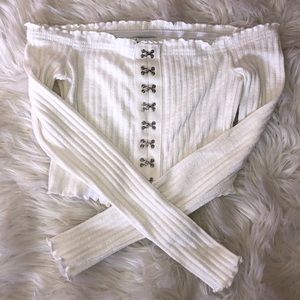 White eyelet long sleeve